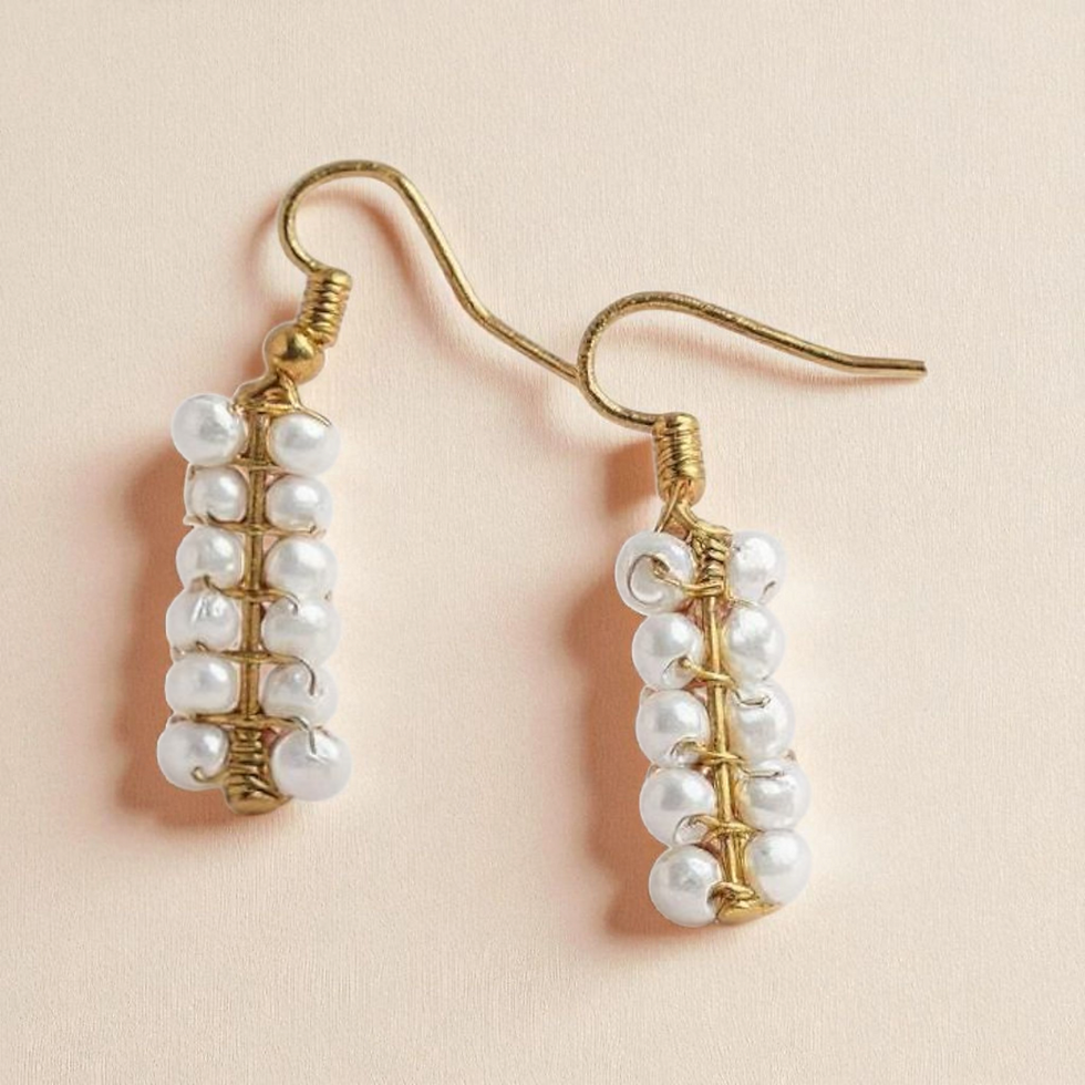 Elegant pearl and gold earrings