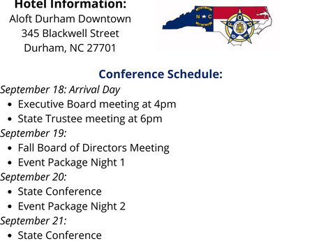 North Carolina Fraternal Order of Police - 2022 State Conference Information
