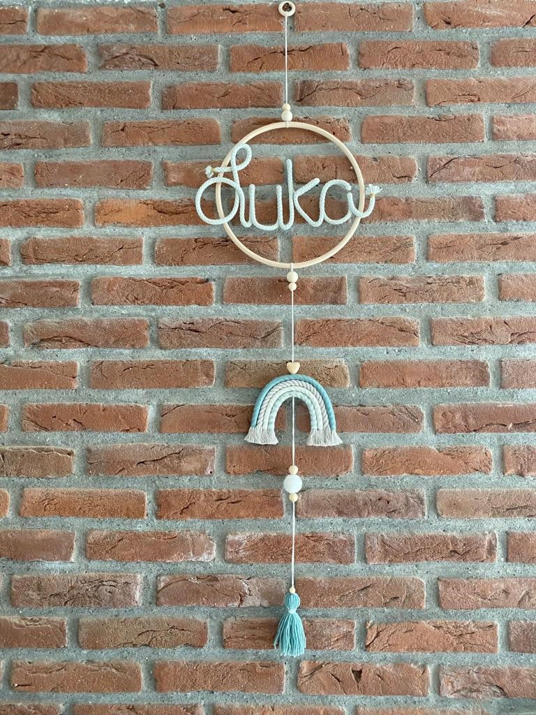 Miniaturbild: Wandbehang Schriftzug im Ring mit Regenbogen