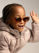 Sparks Sunglasses; kids sunglasses; sunglasses in London; brown sunglasses; rectangle sunglasses; london sunglasses; boys sunglasses