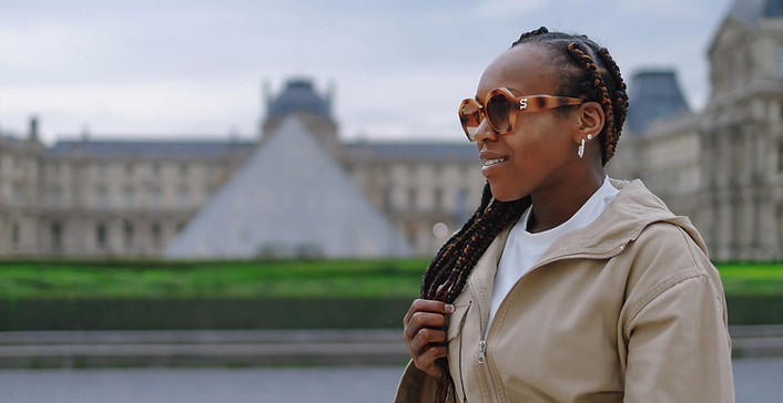 sparks sunglasses, Louvre pyramid Paris, France