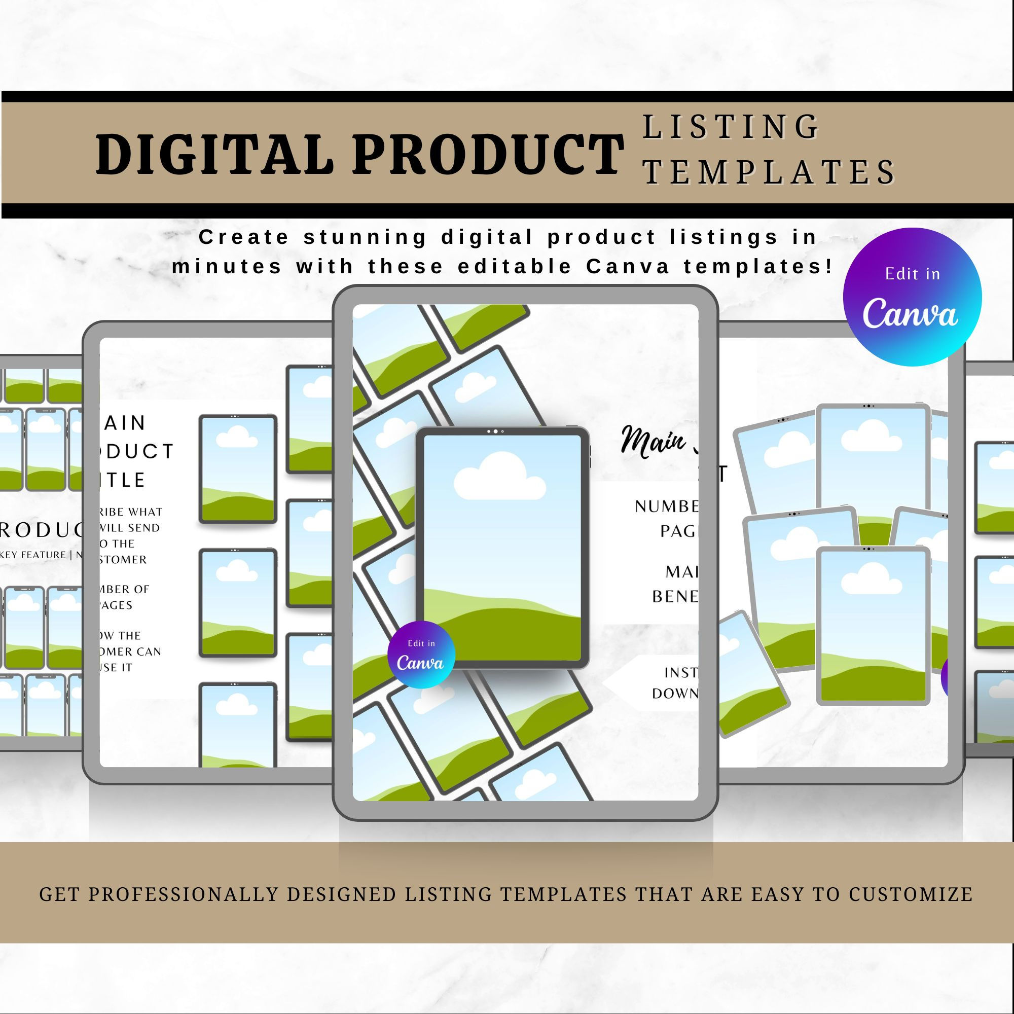 DIGITAL PRODUCT LISTING TEMPLATES R99 ($6)