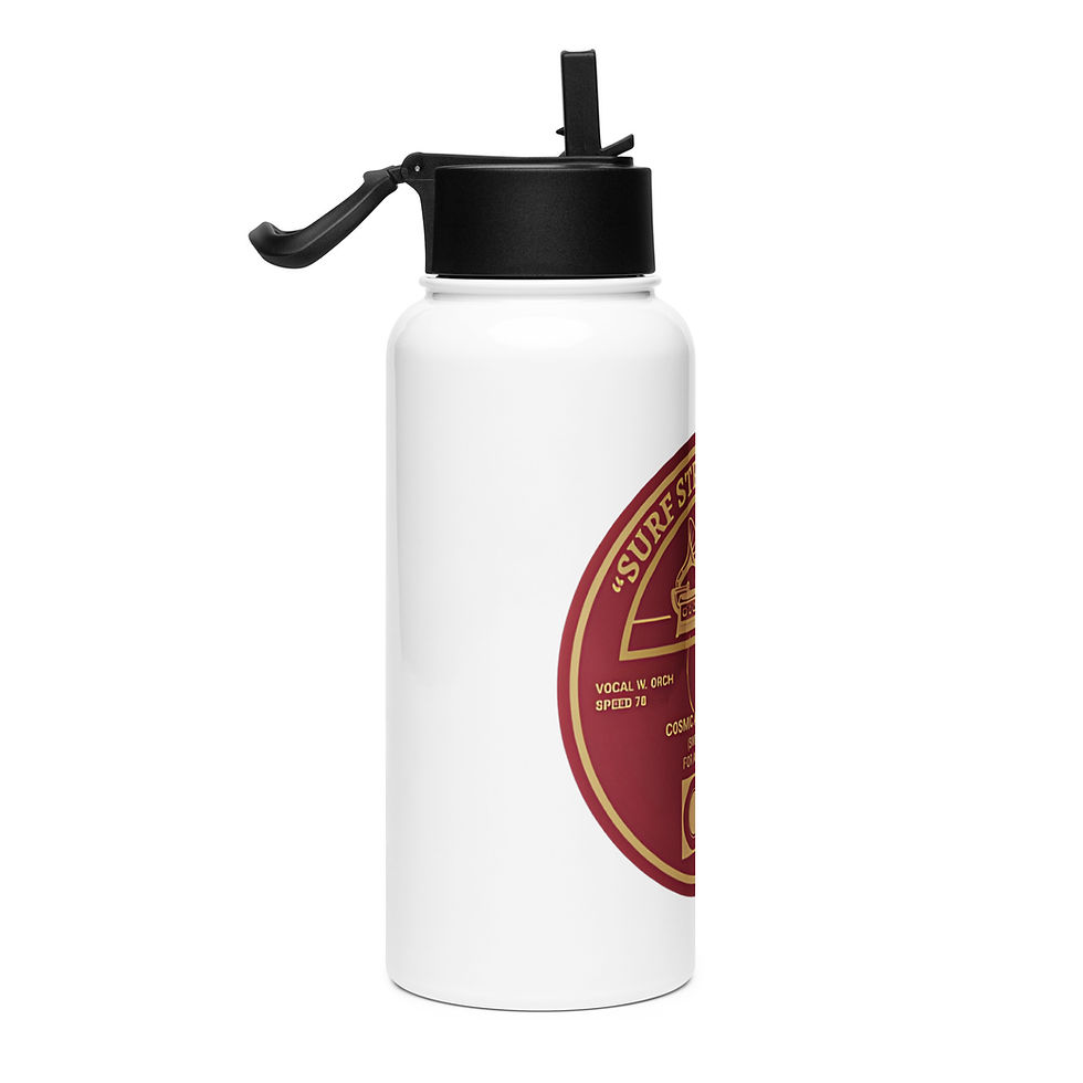 Thumbnail: Surf Strider Record Stainless steel water bottle with a straw lid