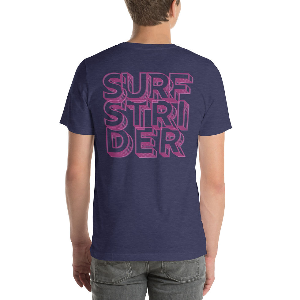 Thumbnail: Surf Strider Stacked Morning Unisex t-shirt