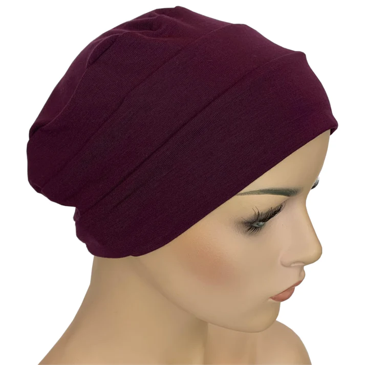 Bamboo Chemo Cloche Cap - Plum