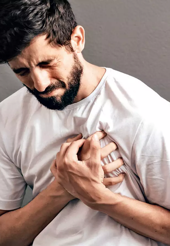 Man experiencing chest pain