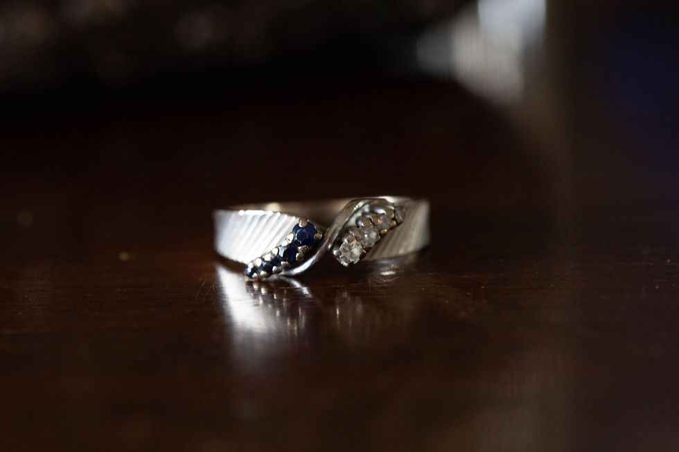 Front view of Sapphire and Diamond Twist Ring.