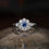 Thumbnail: Sapphire and Diamond Daisy Cluster Ring