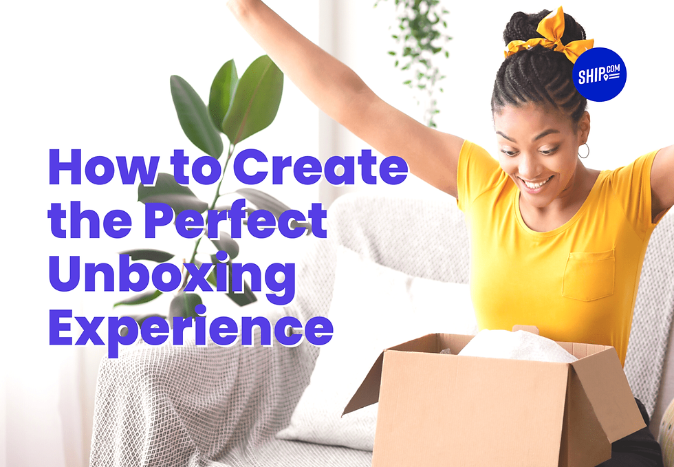 Woman having perfect unboxing experience