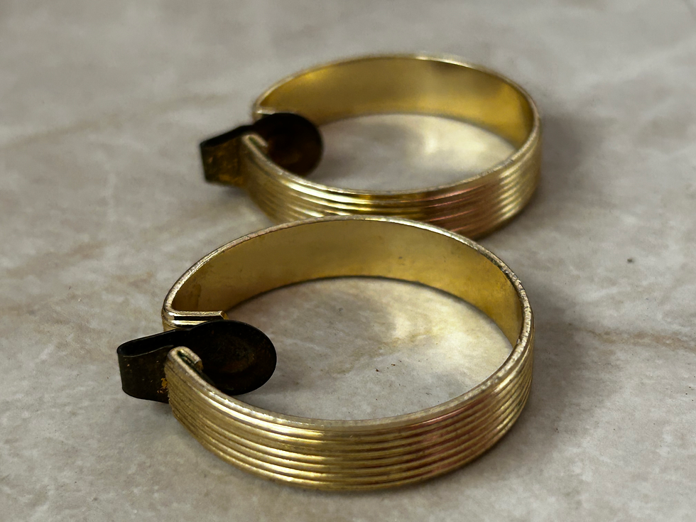 עגילי קליפס חישוק פסים וינטג׳