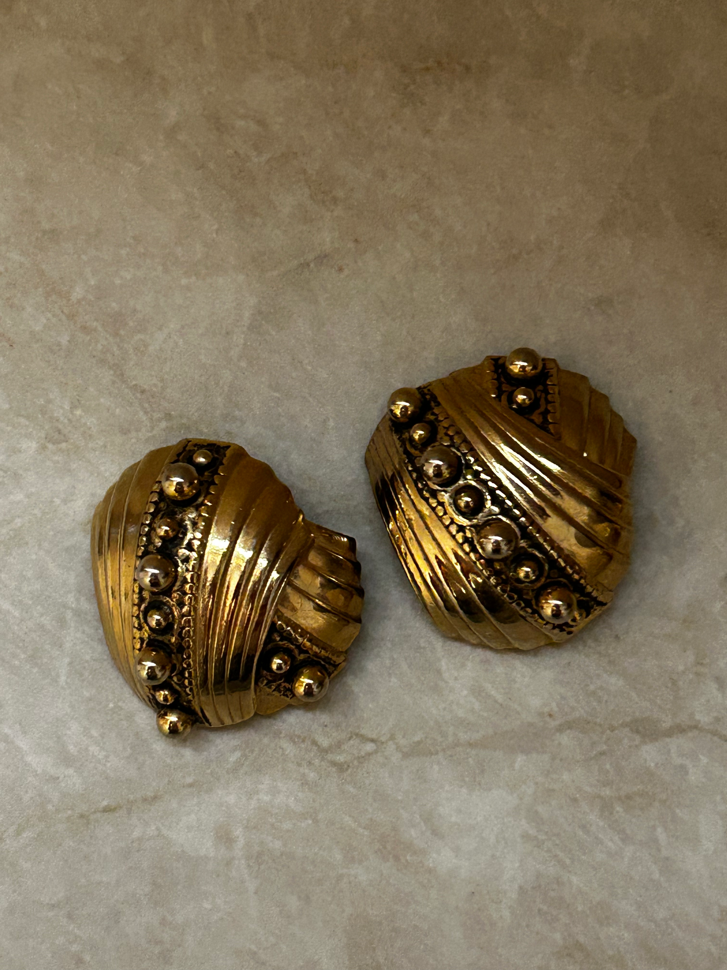 עגילי קליפס גאומטרי אתני וינטג׳