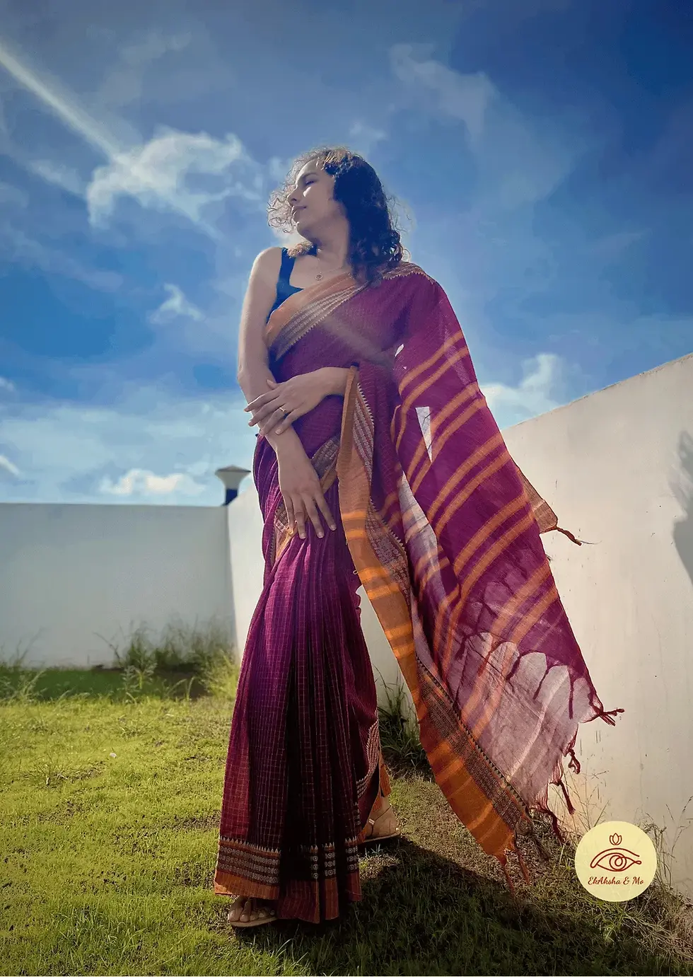 Thumbnail: Front View of Akshara - With Pallu