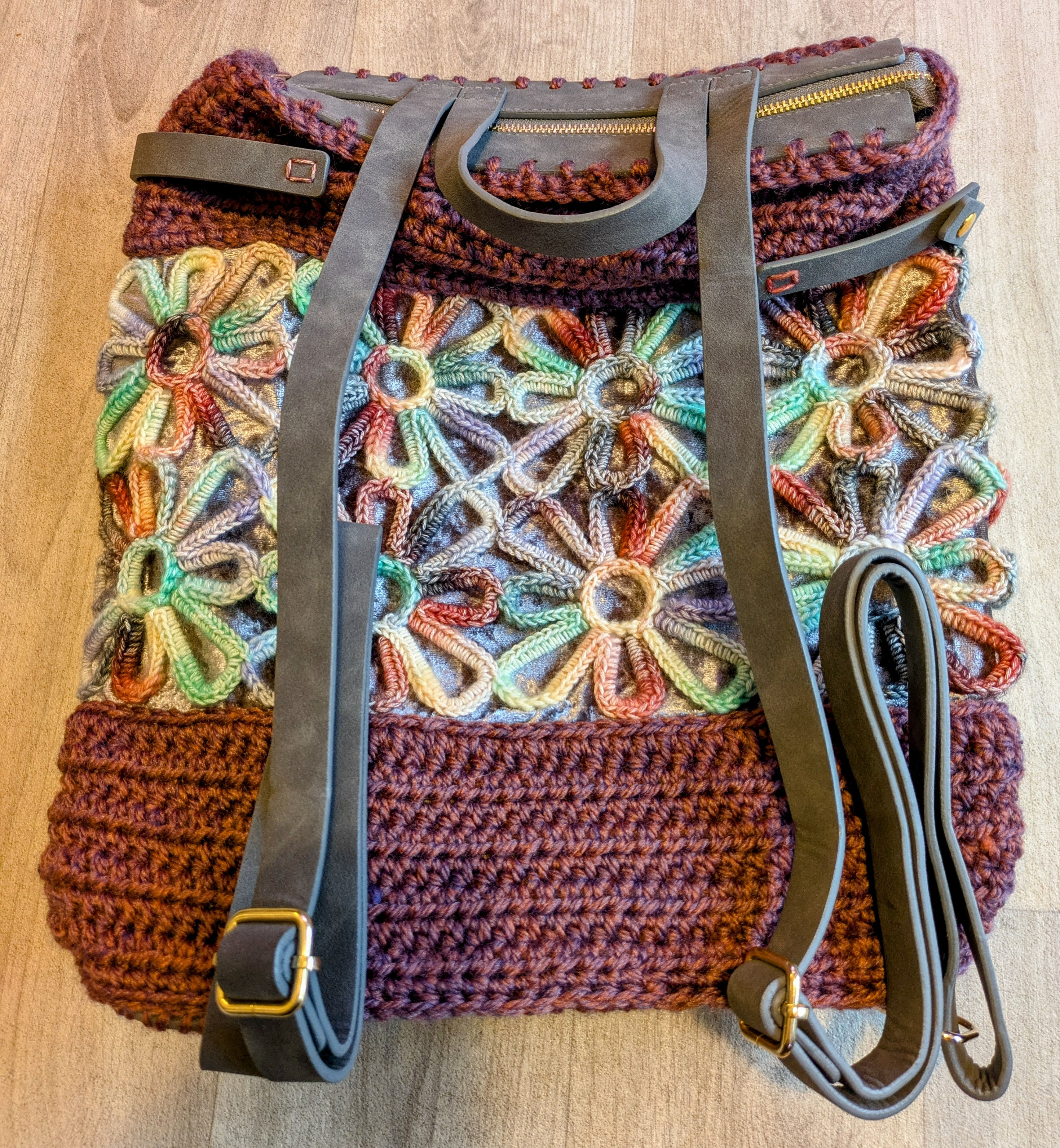 Crochet Circles Backpack in Multi