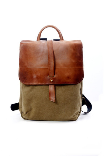 square canvas backpack