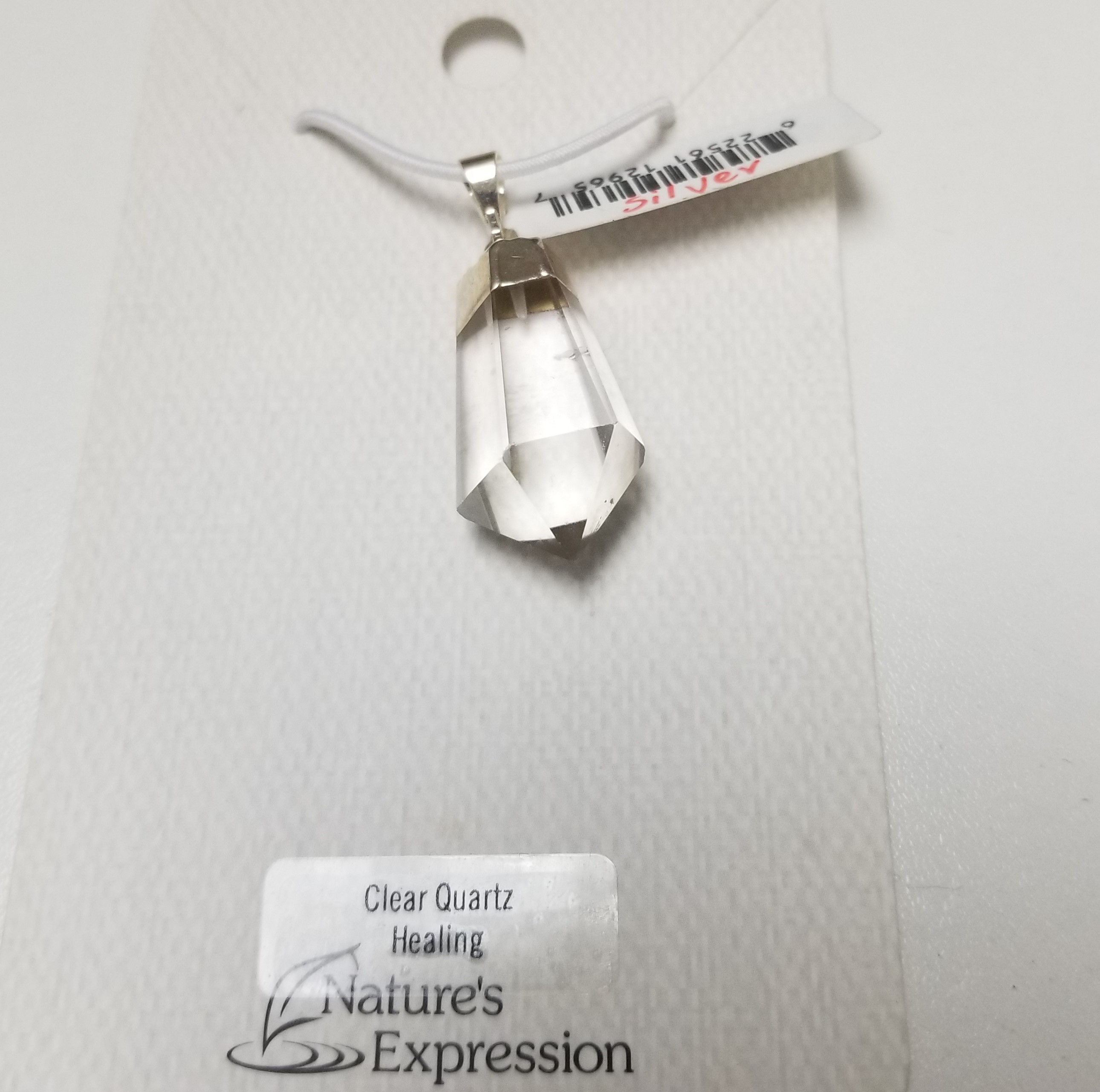 Pendant Teardrop clear quartz