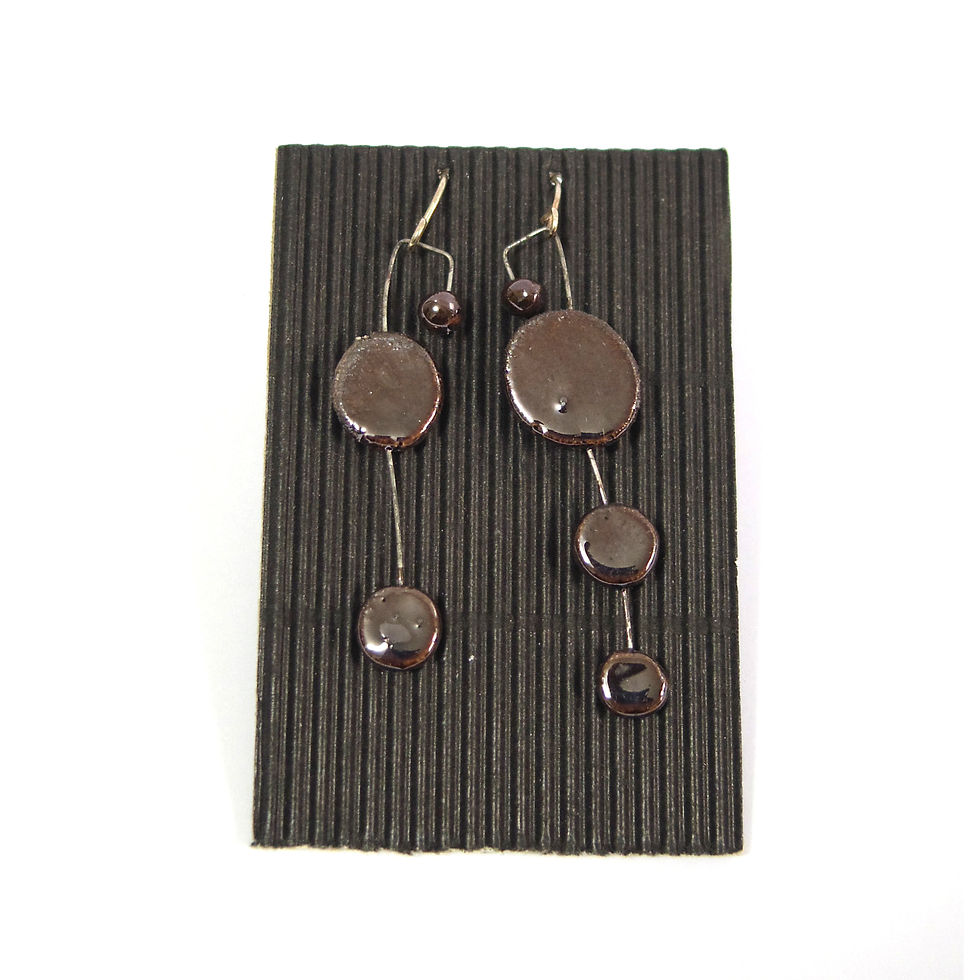 サムネイル： 陶器フックピアス【Costellazioni2-ブラウン】Lidia Marti