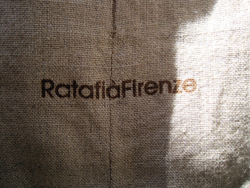 サムネイル： 手染めエプロン【Righe asciughino-青】Ratafià Firenze