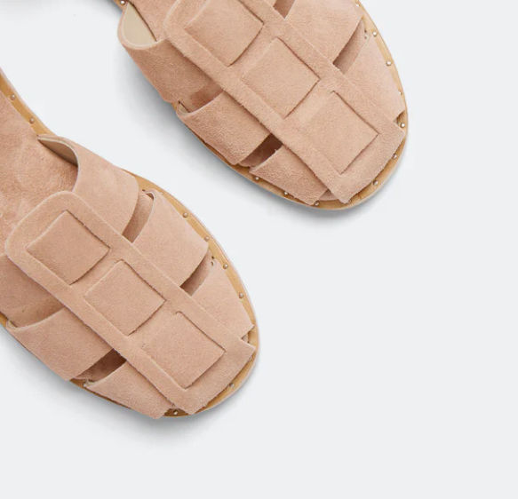 Thumbnail: Frēda Salvador // Blush Suede Sera Fisherman Sandals