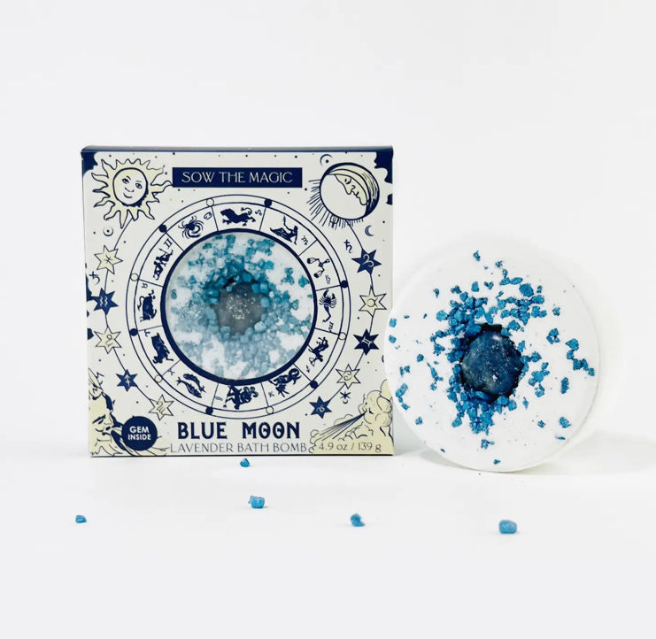 Sow The Magic // Blue Moon Lavender Bath Bomb w/ Sodalite