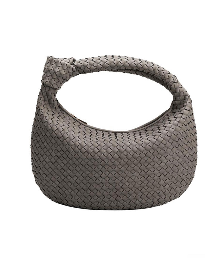 Thumbnail: Melie Bianco // Brigitte Large Woven Recycled Leather Handbag 