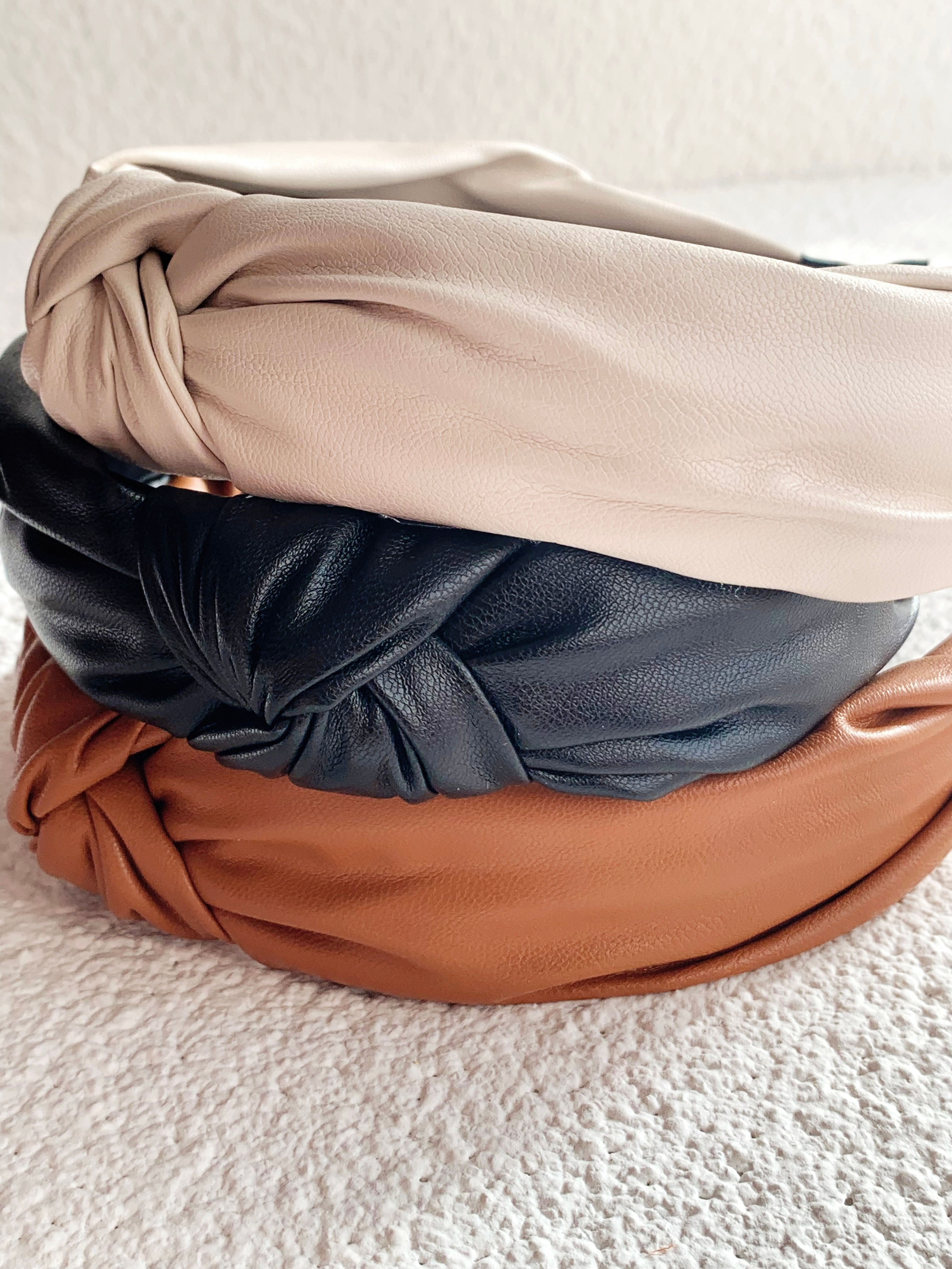 Mika + Co. // Top Knot Faux Leather Headband