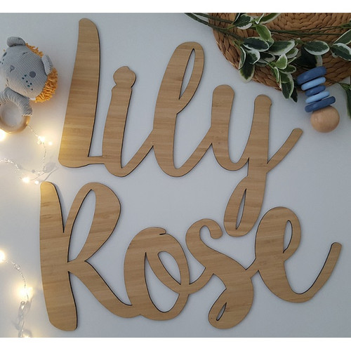Bamboo Name Plaque | wooden-letters