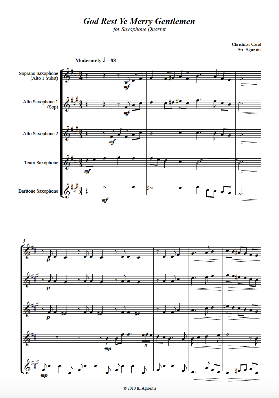 Thumbnail: God Rest Ye Merry Gentlemen - Saxophone Quartet