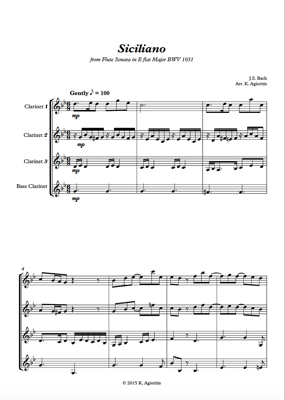 Thumbnail: Siciliano - Clarinet Quartet