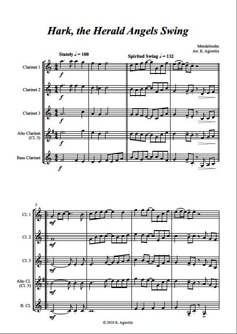 Thumbnail: Hark the Herald Angels Swing - Clarinet Quartet