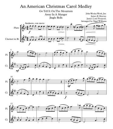Thumbnail: An American Christmas Carol Medley - Flute/Clarinet Duet