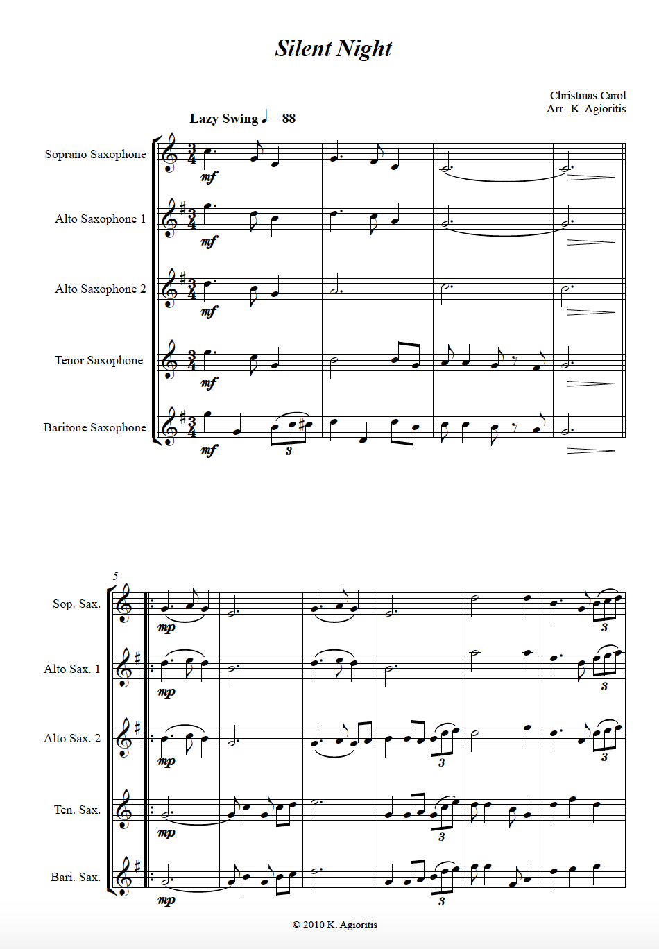 Thumbnail: Jazz Carols Collection Set 6 - Saxophone Quartet
