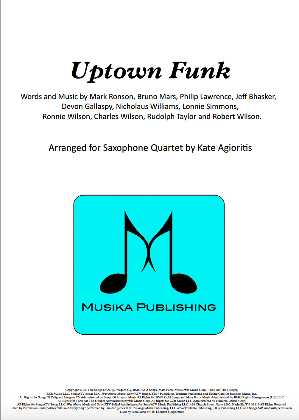 Uptown Funk - Saxophone Quartet