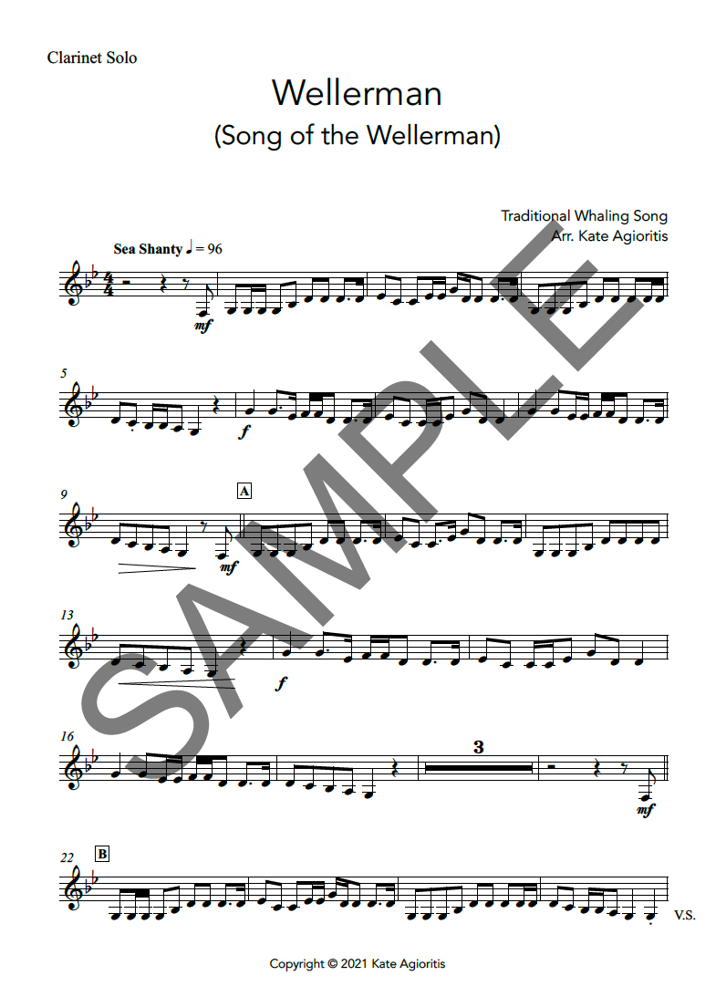 Thumbnail: Wellerman - Clarinet Solo with Accompaniment Track