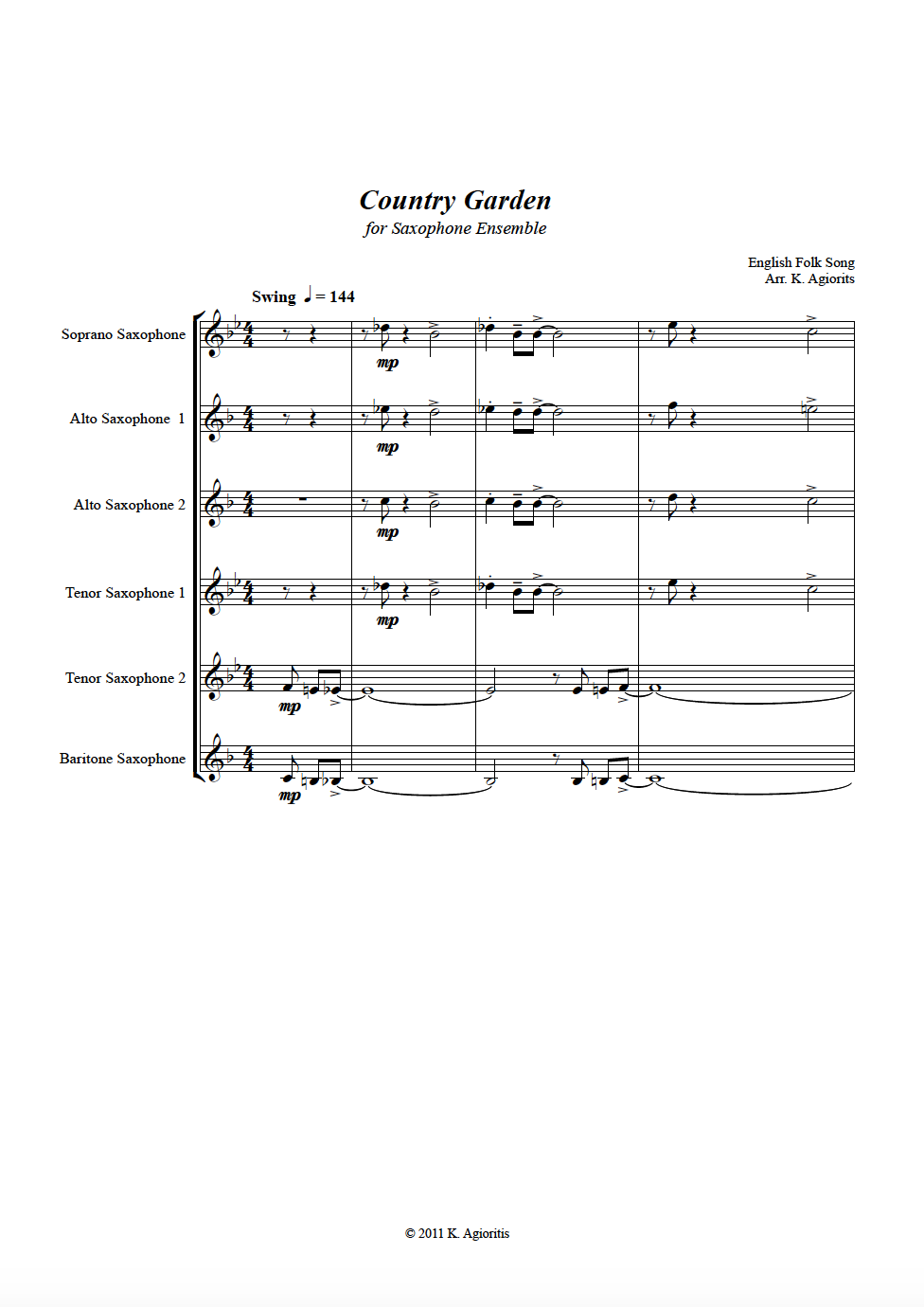 Thumbnail: Country Garden - Saxophone Ensemble