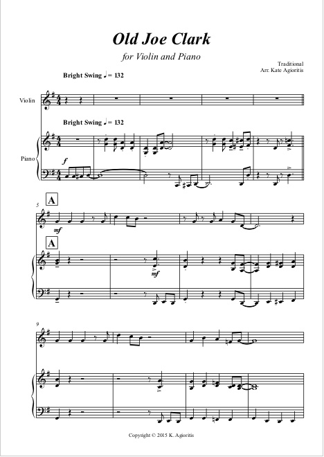 Thumbnail: Old Joe Clark - Violin and Piano