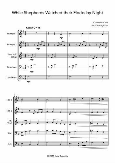 Thumbnail: While Shepherds Watched their Flocks by Night - Brass Quartet