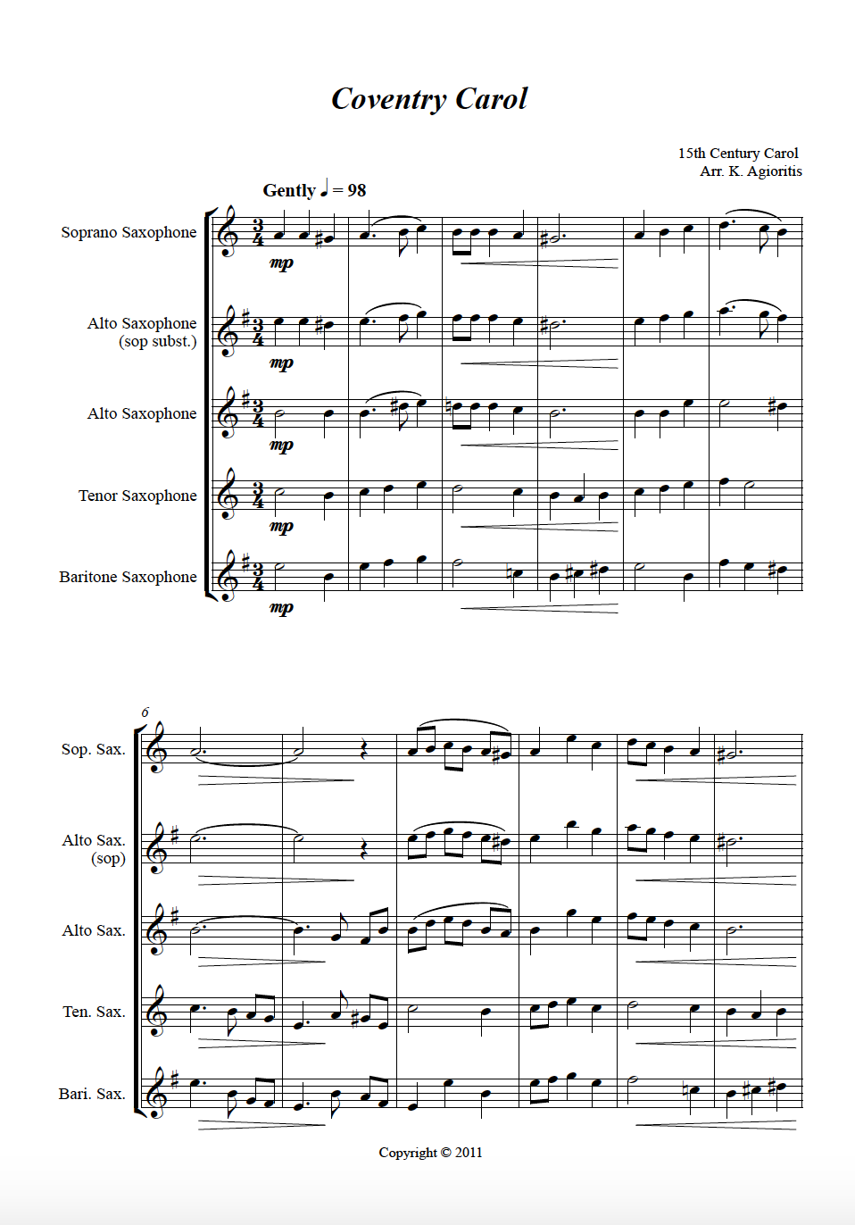 Thumbnail: Jazz Carols Collection Set 6 - Saxophone Quartet