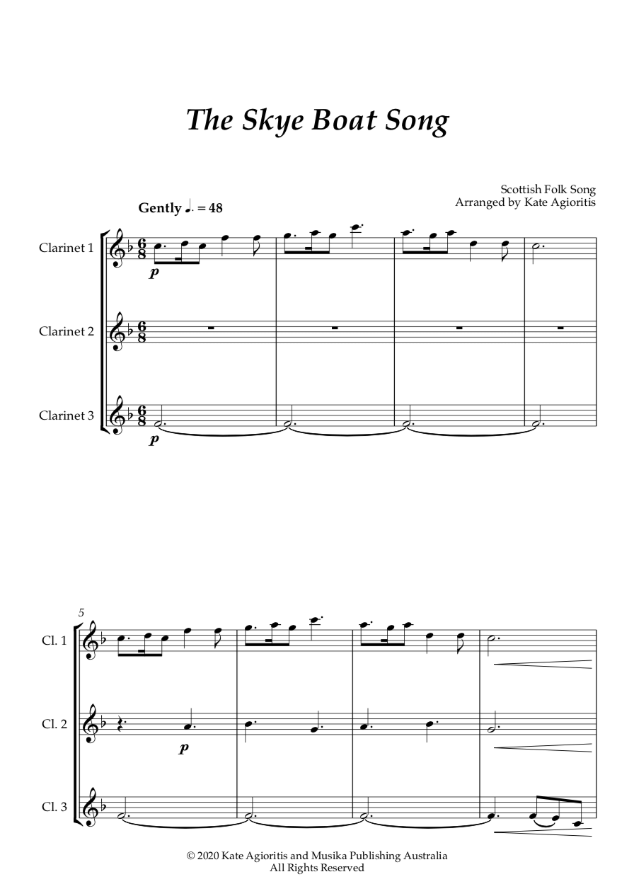 Thumbnail: The Skye Boat Song - Clarinet Trio