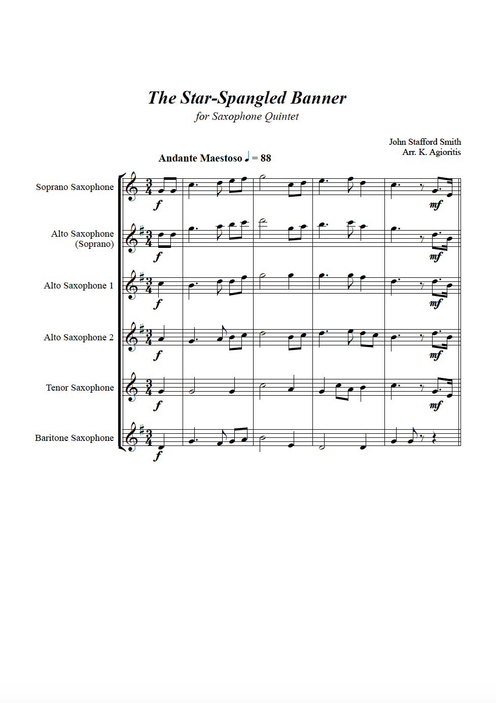 Thumbnail: The Star-Spangled Banner - Saxophone Ensemble