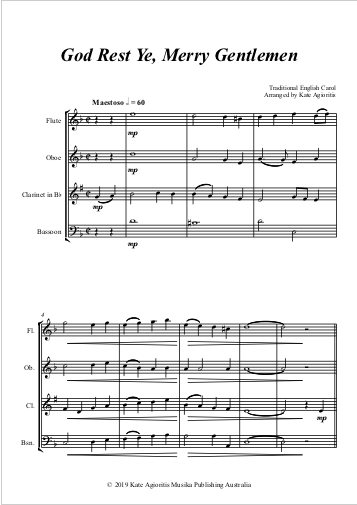 Thumbnail: God Rest Ye Merry Gentlemen - Woodwind Quartet