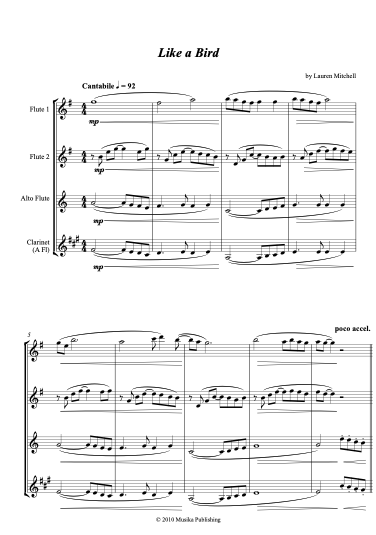 Thumbnail: Like A Bird - Flute (or Flute and Clarinet) Trio
