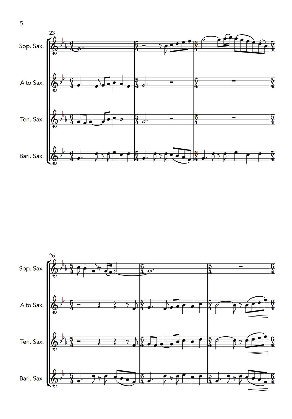 Thumbnail: The Eleventh Hour | SATB or AATB Saxophone Quartet