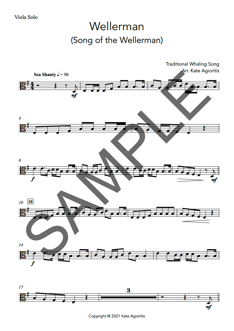 Thumbnail: Wellerman - Viola Solo with Accompaniment Track