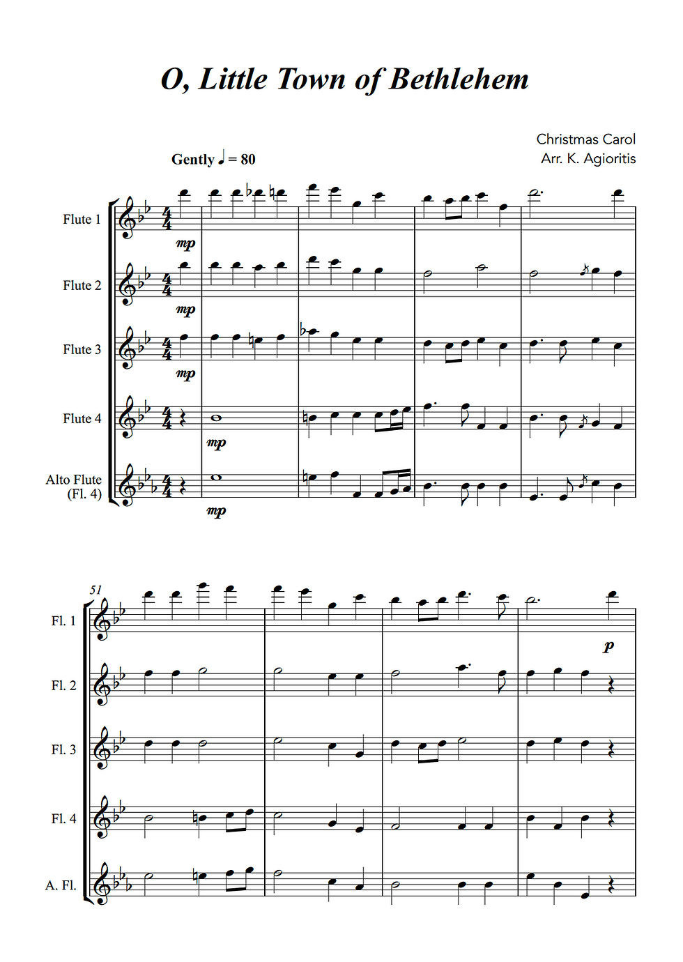 Thumbnail: Jazz Carols Collection Set 4 - Flute Quartet