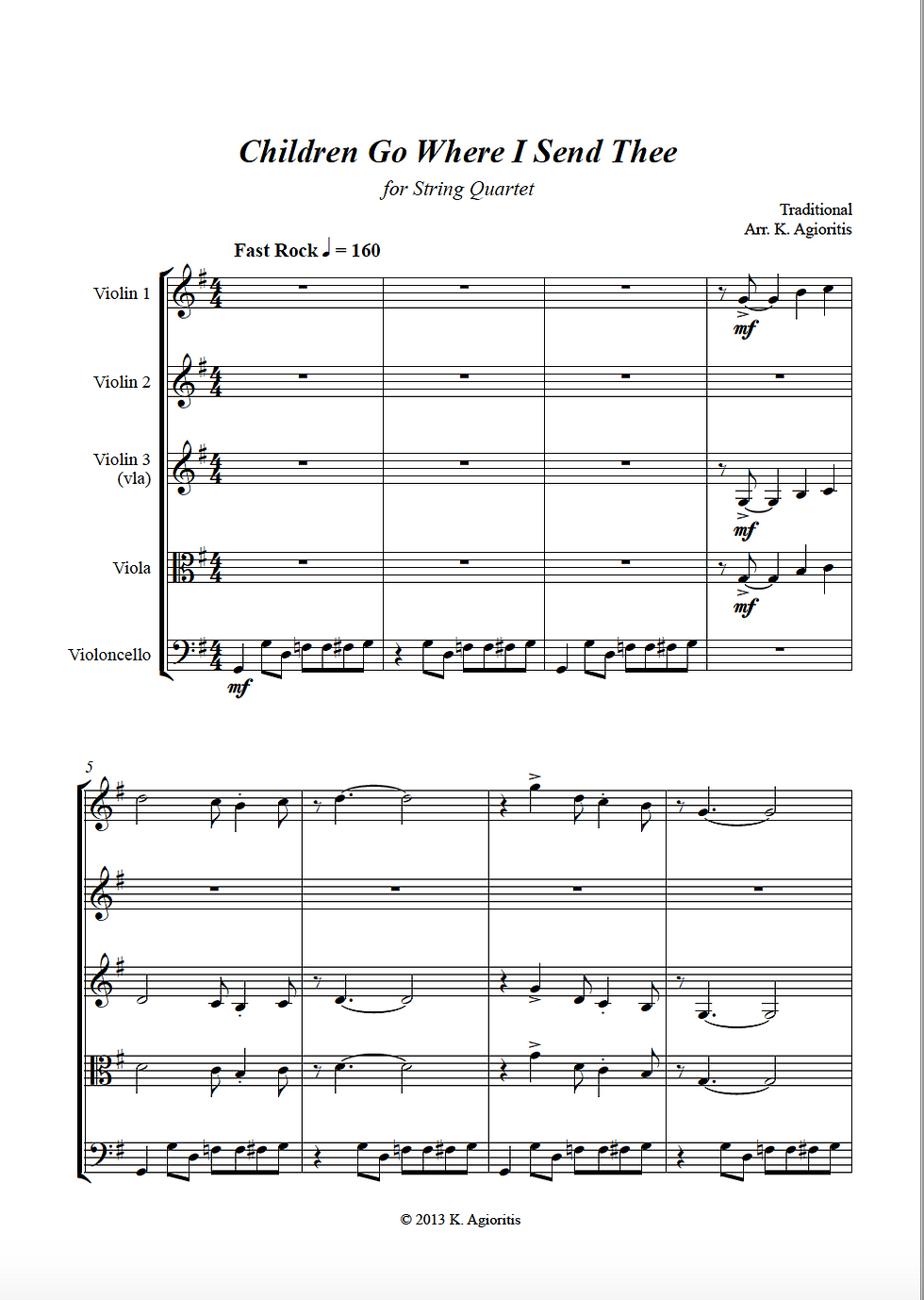 Thumbnail: Children Go Where Send Thee - String Quartet