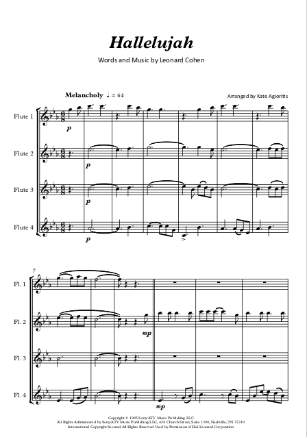 Thumbnail: Hallelujah - Flute Quartet