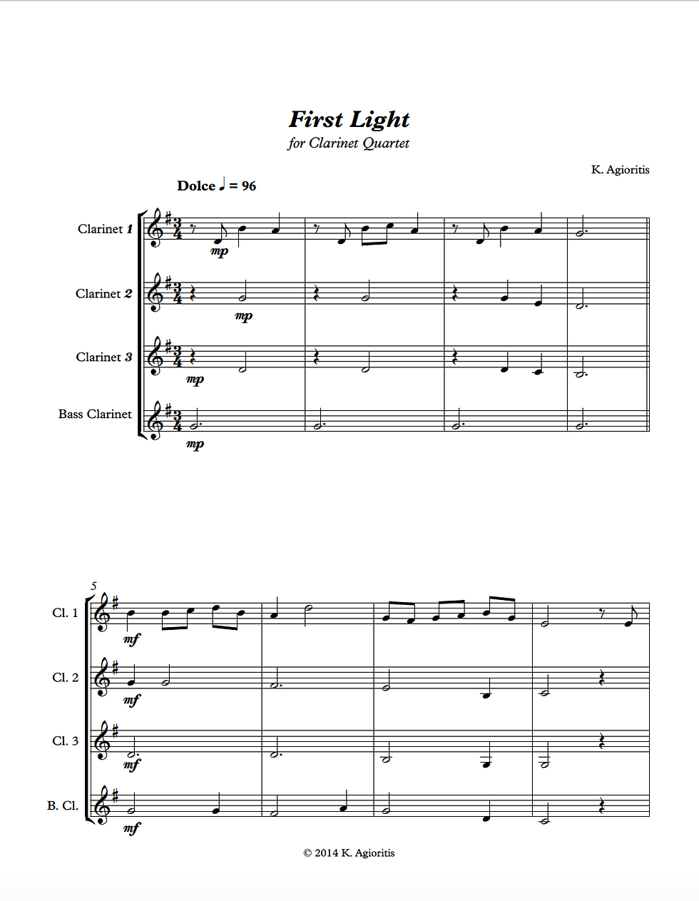 Thumbnail: First Light - Clarinet Quartet