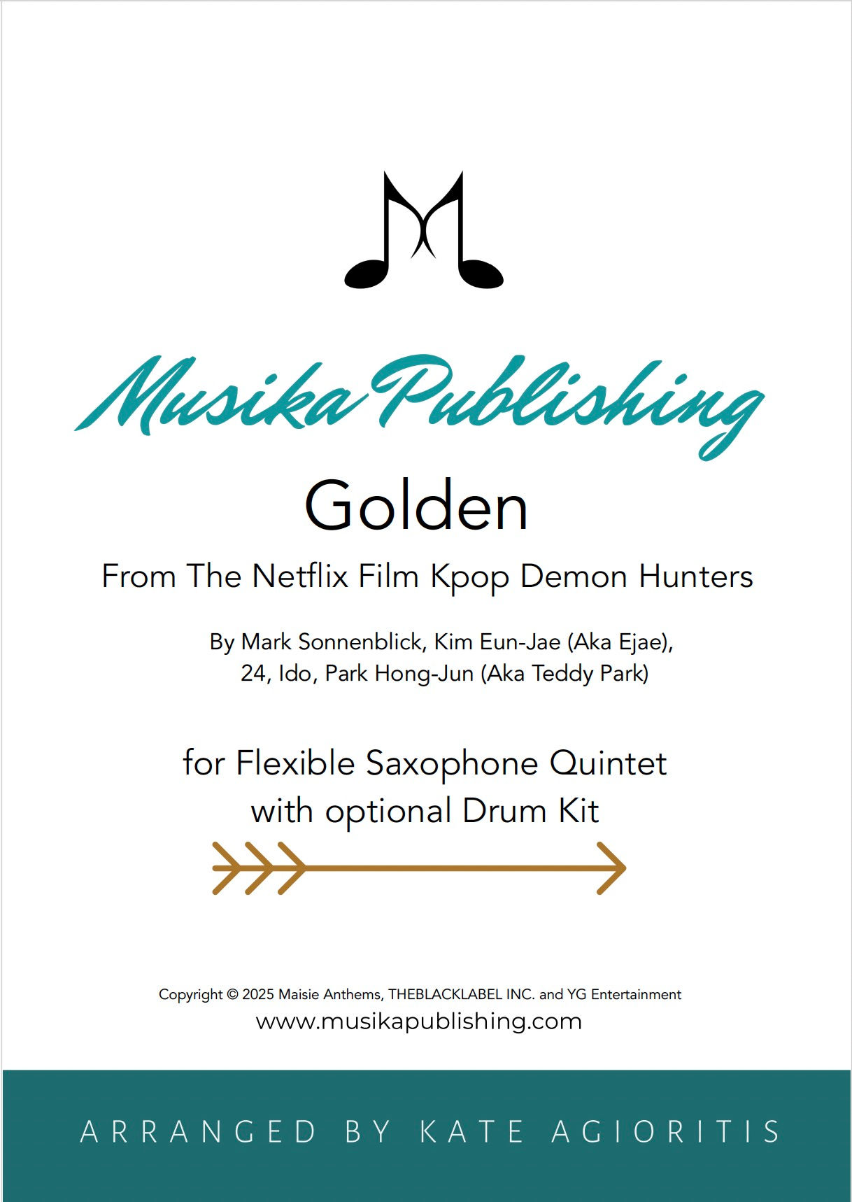 Golden (from Kpop Demon Hunters) – Flexible Saxophone Quintet