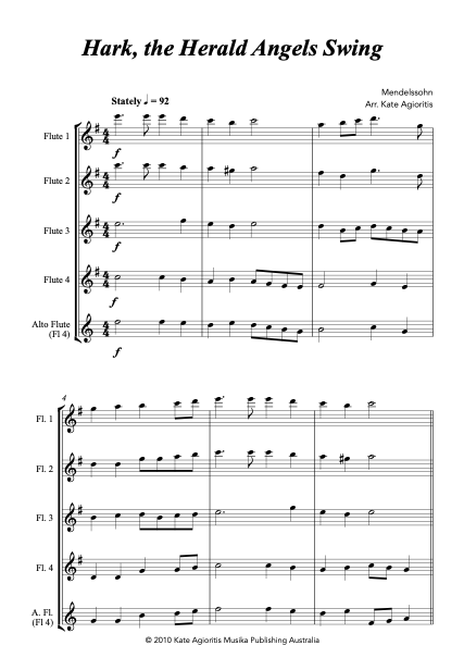 Thumbnail: Jazz Carols Collection Set 1 - Flute Quartet