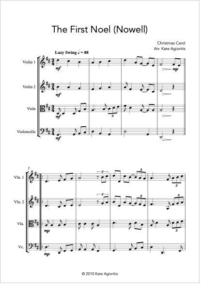 Thumbnail: The First Noel (Swing) - String Quartet